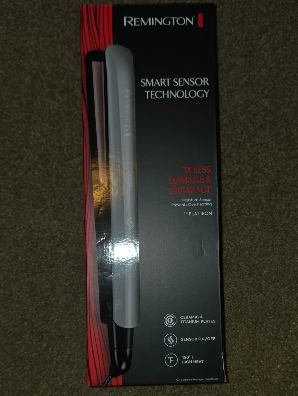 Remington Silver and Black Flat Iron with Smart Sensor